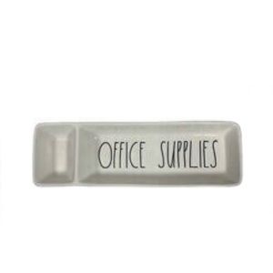 🔴BOGO 1/2 OFF SALE🔴 RAE DUNN CERAMIC “OFFICE SUPPLIES” DESKTOP ORGANIZER TRAY